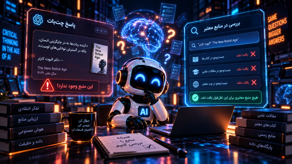 «اهمیت بررسی منابع معتبر و راستی‌آزمایی اطلاعات در پاسخ‌های هوش مصنوعی»